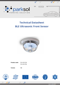 Parksol parkoló rendszerek - Bluetooth BLE ultrahangos érzékelő a parkolóhely elé - műszaki adatlap